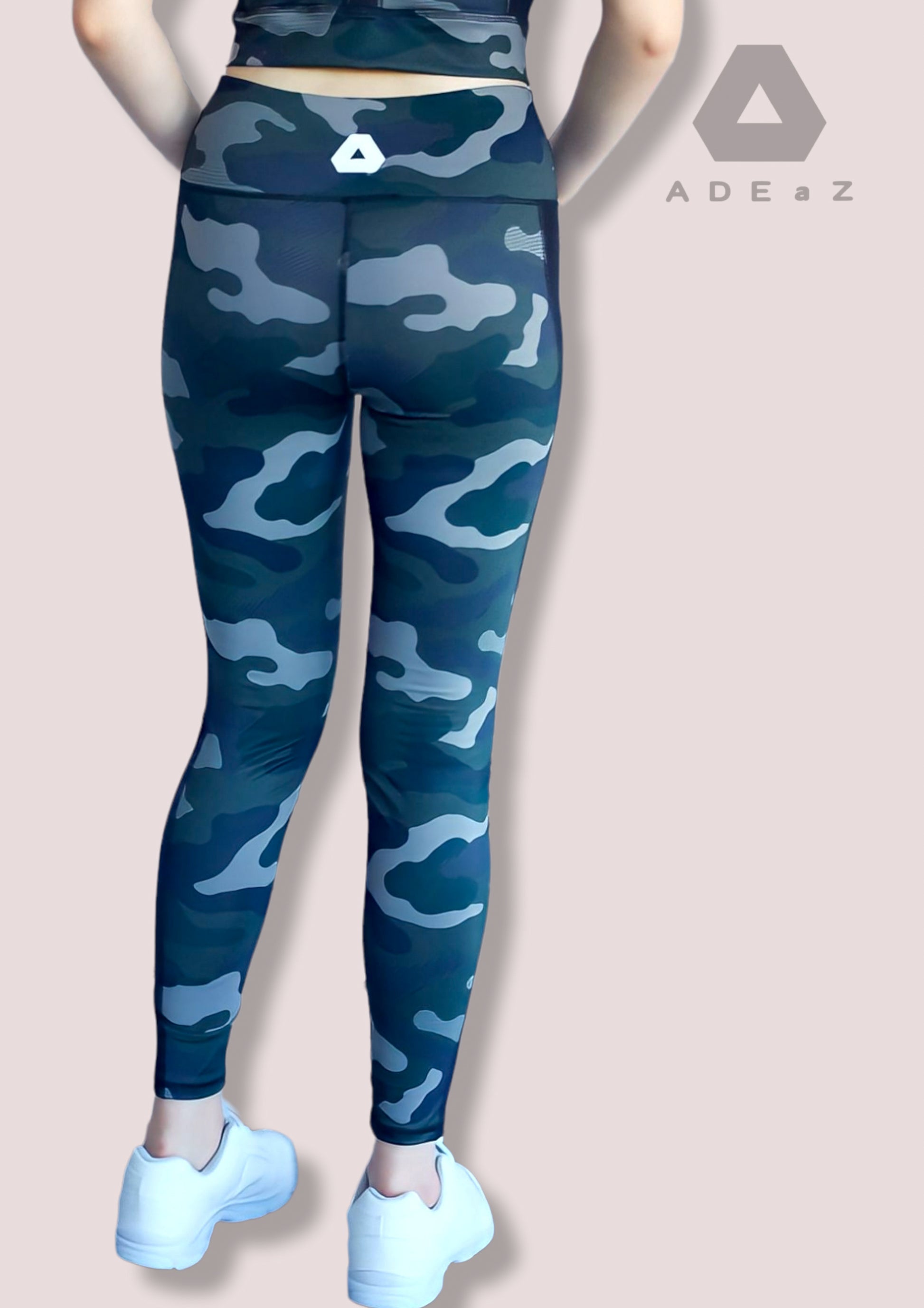 Ladies Camo Tights: Stylish and form-fitting camouflage-patterned leggings for women.