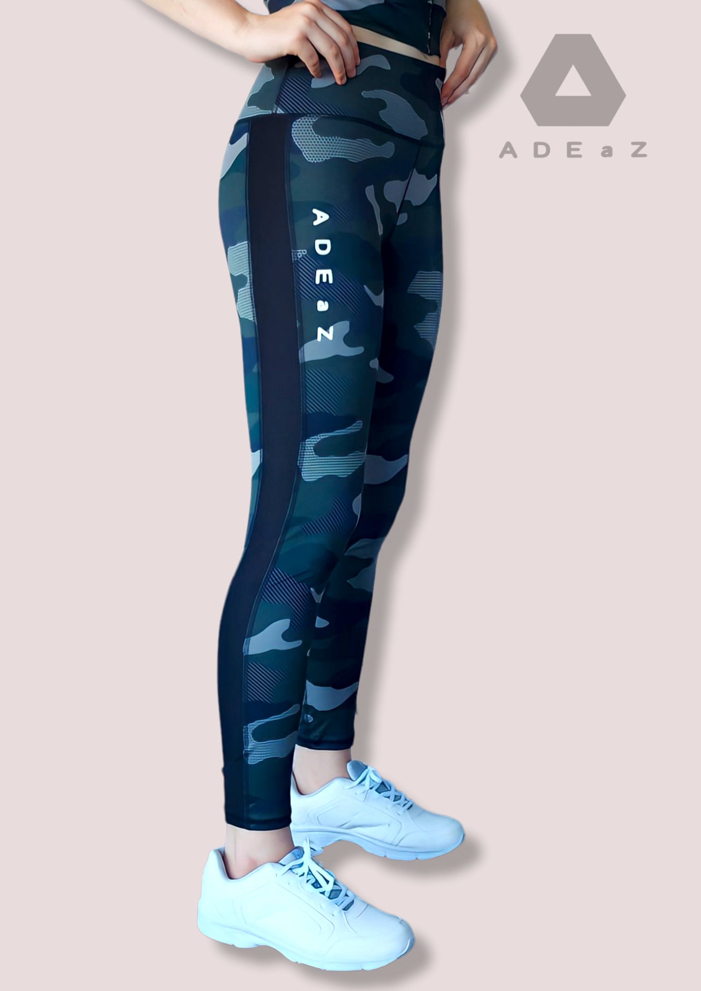 Ladies Camo Tights: Stylish and form-fitting camouflage-patterned leggings for women.