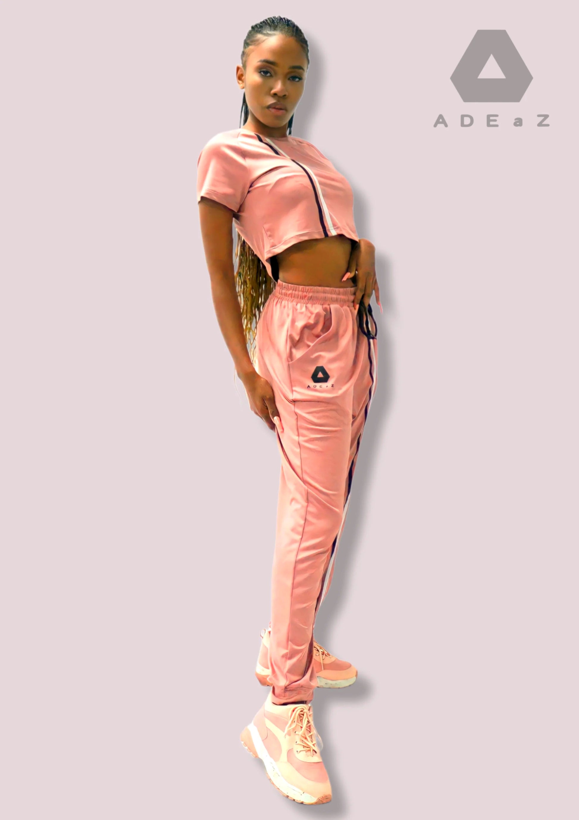 ladies pink two piece track pant 